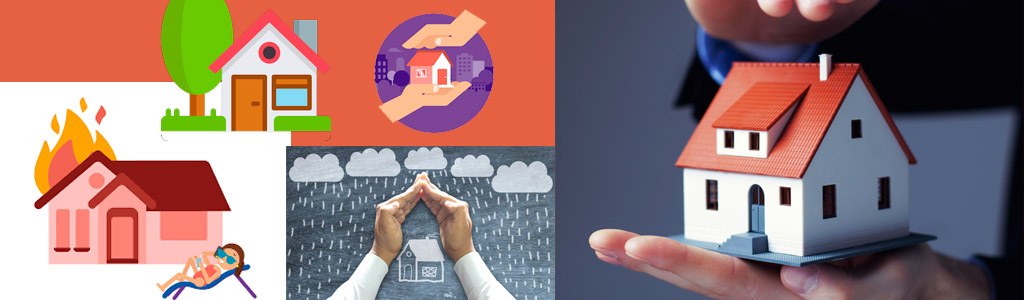 imagem ilustrativa de seguro de residencia - incêndio, chuva, roubo.